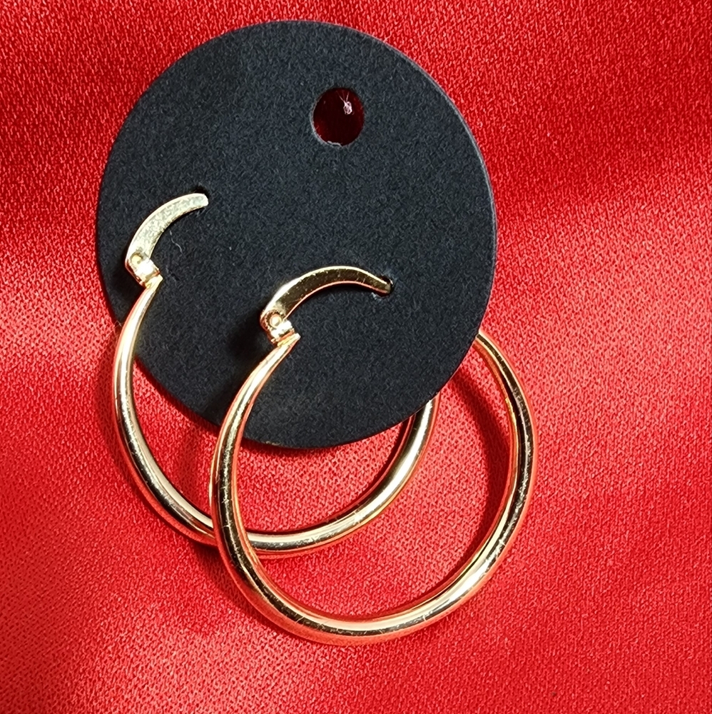 Gold 1 1.2 " Hoop Earrings